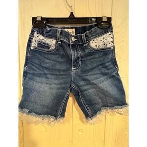 Jordache Denim Shorts Size 7 Blue White
